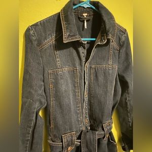 👖💙Free People Denim Belted Button Down Trench Coat/Mini Dress💙👖